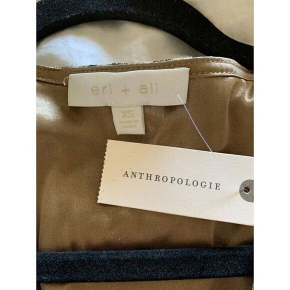 ANTHROPOLOGIE Eri + Ali Kasi Shimmer Top Zebra Print Sz XS NWT Ret $68 - Picture 12 of 15